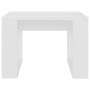 Mesa auxiliar de madera contrachapada blanco 50x50x35 cm
