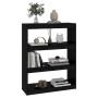 Estantería/divisor de espacios madera pino negro 80x30x103,5 cm