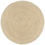 Alfombra de yute tejida a mano diseño espiral blanco 120 cm
