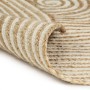 Alfombra de yute tejida a mano diseño espiral blanco 120 cm