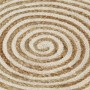 Alfombra de yute tejida a mano diseño espiral blanco 120 cm
