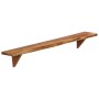 Estantes de pared 2 unidades madera maciza acacia 110x20x18 cm