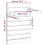 Estantes mesitas de pared 2 uds madera maciza de pino gris