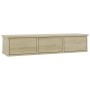 Estante de cajones para pared contrachapada roble 88x26x18,5cm