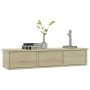 Estante de cajones para pared contrachapada roble 88x26x18,5cm
