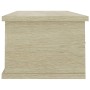 Estante de cajones para pared contrachapada roble 88x26x18,5cm