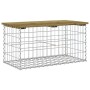 Banco jardín diseño gaviones madera pino impregnada 83x44x42 cm