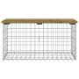Banco jardín diseño gaviones madera pino impregnada 83x44x42 cm