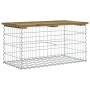 Banco jardín diseño gaviones madera pino impregnada 83x44x42 cm