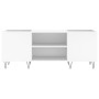 Mueble para discos madera contrachapada blanco 121x38x48 cm