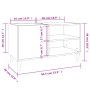 Mueble discos madera contrachapada gris hormigón 84,5x38x48 cm