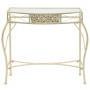 Mesa auxiliar estilo francés metal 82x39x76 cm dorada