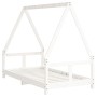 Estructura de cama para niños madera de pino blanco 80x160 cm