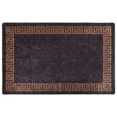 Alfombra lavable antideslizante negro y dorado 80x150 cm
