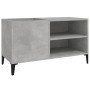 Mueble discos madera contrachapada gris hormigón 84,5x38x48 cm