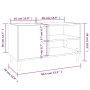 Mueble discos madera contrachapada gris hormigón 84,5x38x48 cm