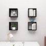 Estante cubo pared 4 uds negro 30x15x30 cm