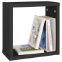 Estante cubo pared 4 uds negro 30x15x30 cm
