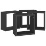 Estante cubo pared 4 uds negro 30x15x30 cm