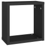 Estante cubo pared 4 uds negro 30x15x30 cm