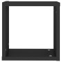 Estante cubo pared 4 uds negro 30x15x30 cm