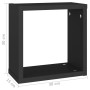 Estante cubo pared 4 uds negro 30x15x30 cm