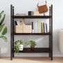 Estante pared madera roble tratada marrón oscuro 80x50x(2-6) cm