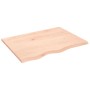 Estante de pared madera maciza de roble sin tratar 80x60x2 cm