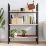 Estante de pared madera maciza de roble sin tratar 80x60x2 cm
