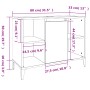 Armario de lavabo madera contrachapada roble ahumado 80x33x60cm