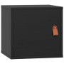 Armarios de pared 2 uds madera maciza pino negro 31,5x30x30 cm