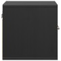 Armarios de pared 2 uds madera maciza pino negro 31,5x30x30 cm