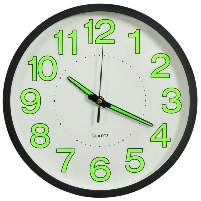 Reloj de pared luminoso negro 30 cm