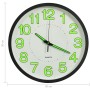 Reloj de pared luminoso negro 30 cm