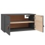 Armarios de pared 2 uds madera maciza de pino gris 60x30x30 cm