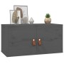 Armarios de pared 2 uds madera maciza de pino gris 60x30x30 cm