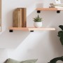 Estante de pared madera maciza roble sin tratar 40x50x(2-4) cm