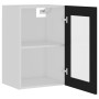Armario colgante cristal madera contrachapada negro 40x31x60 cm