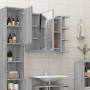 Armario de espejo baño contrachapada gris Sonoma 80x20,5x64 cm