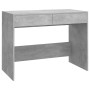 Escritorio de madera contrachapada gris hormigón 101x50x76,5 cm