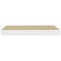 Estante flotante de pared MDF roble y blanco 50x23x3,8 cm