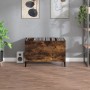 Mueble discos madera contrachapada roble ahumado 74,5x38x48 cm