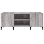 Mueble para discos madera contrachapada gris sonoma 121x38x48cm