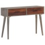 Mesa consola de madera maciza de mango gris 110x35x75 cm