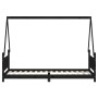 Estructura de cama para niños madera de pino negro 80x200 cm