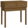 Mesa consola de madera maciza de pino marrón miel 76,5x40x75 cm