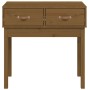 Mesa consola de madera maciza de pino marrón miel 76,5x40x75 cm