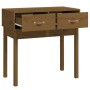 Mesa consola de madera maciza de pino marrón miel 76,5x40x75 cm
