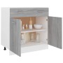 Armario inferior cocina contrachapada gris Sonoma 80x46x81,5 cm