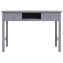 Escritorio de madera maciza de Paulownia gris 108x45x76 cm